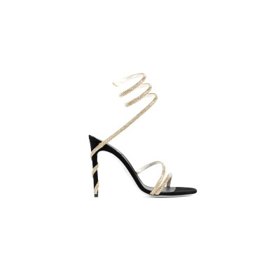 RENÉ CAOVILLA  GOLDEN MARGOT SPIRAL SANDALS 105 C11339